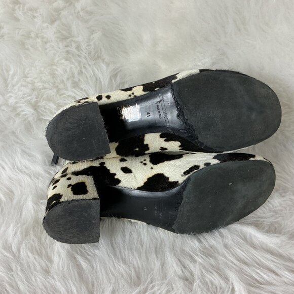 McQ Alexander McQueen Brown Ivory Spotted Calf Hair Ankle Boots EU 41 US 11 - Picture 7 of 9